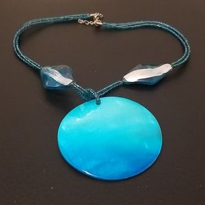DONATED 🌸3 for 10 or FREE 🌸 Funky Blue Shell Necklace
